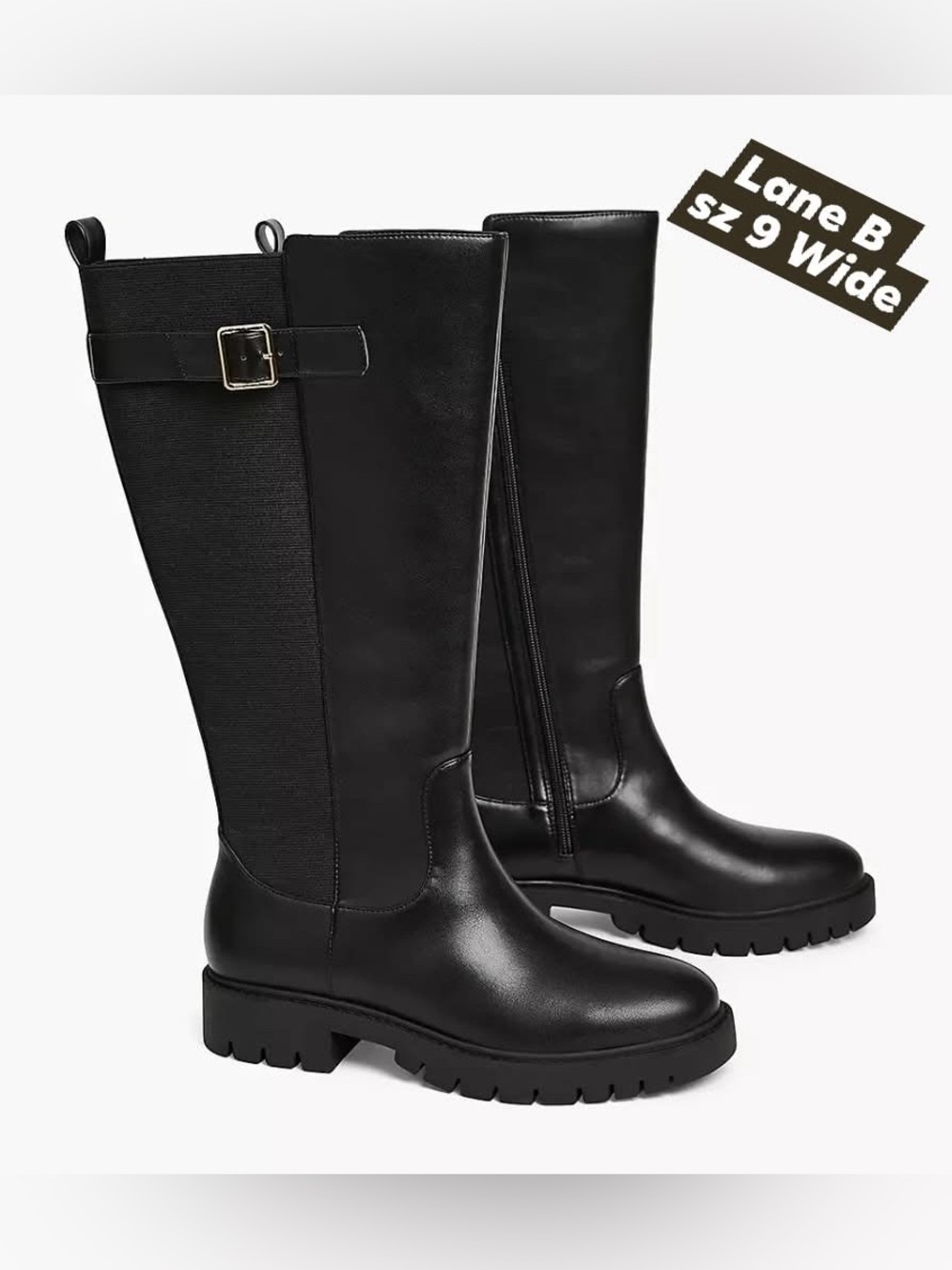 NEW!! Lane Bryant faux leather knee-high boots - Size 10WW